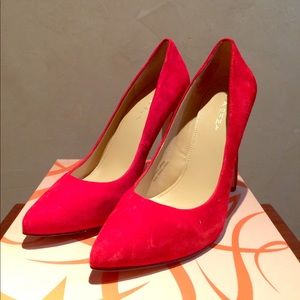 Via Spiga Suede Red Heels