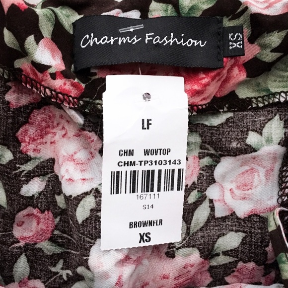 hp • [lf] charms fashion floral flounce crop top - Picture 2 of 6