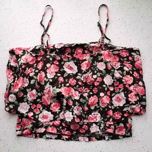 hp • [lf] charms fashion floral flounce crop top - Picture 6 of 6