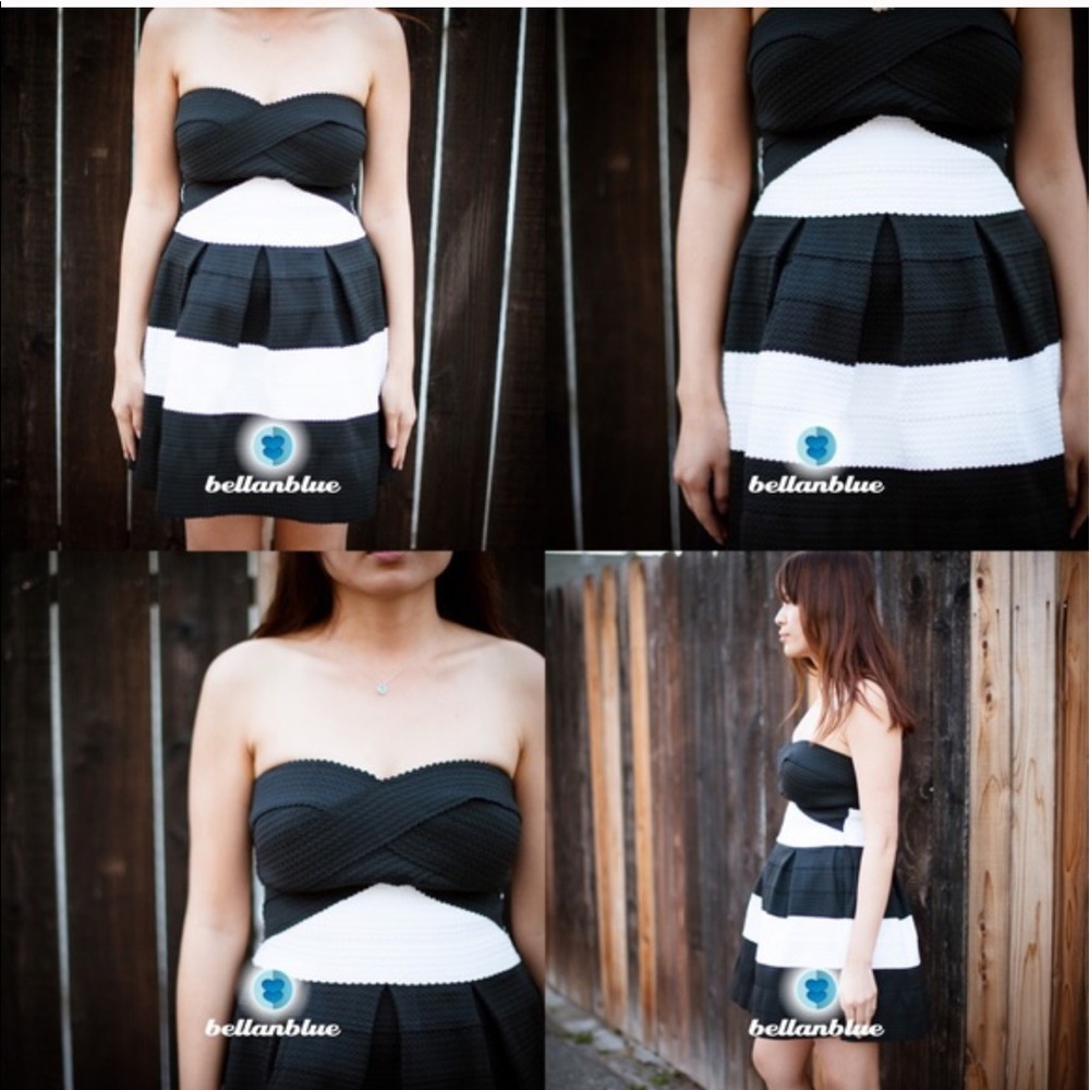 The GRACE bandage dress - BLACK/WHITE - Picture 4 of 4