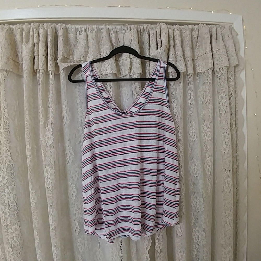 Free People Striped Racer Back Tank