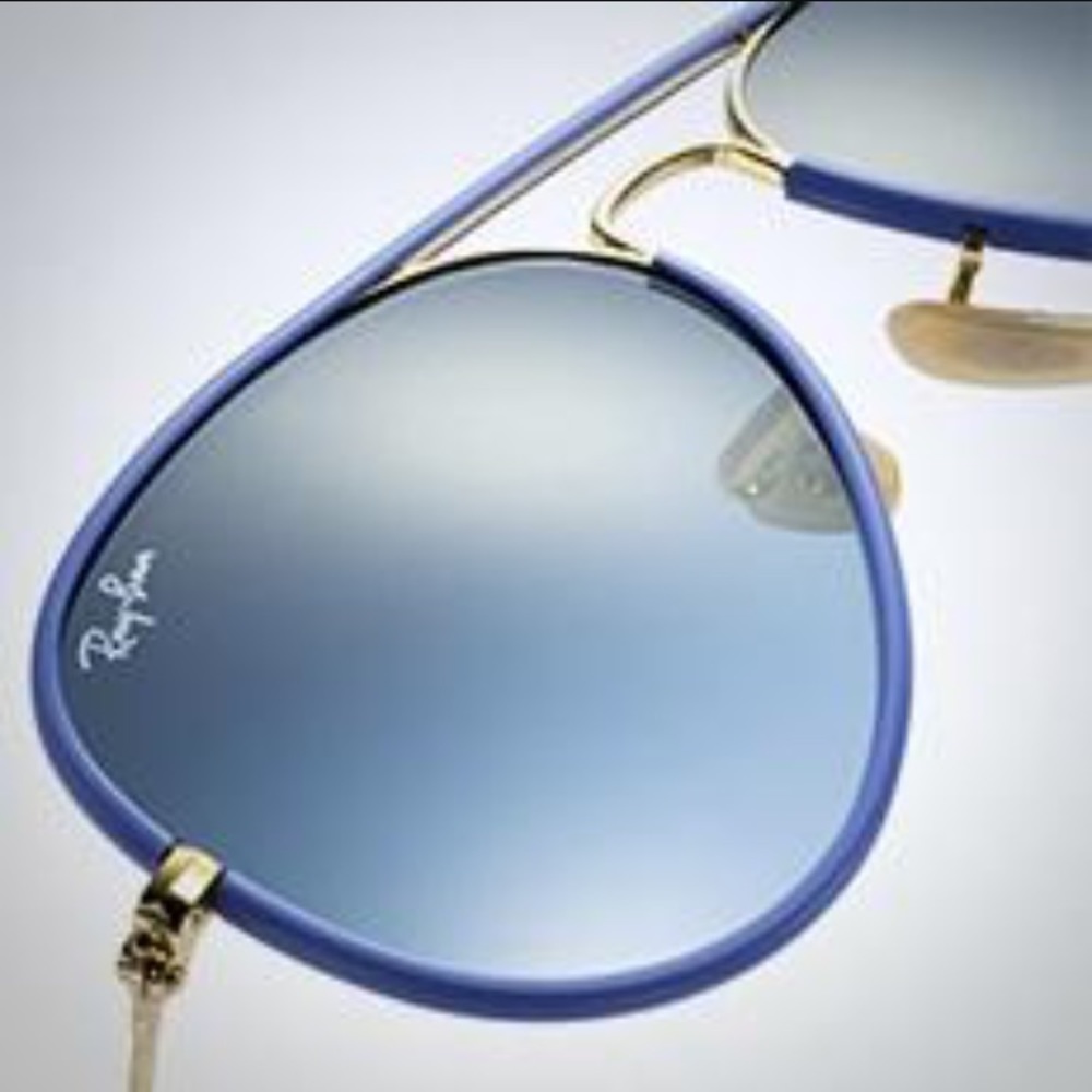 Ray bans- Blue and gold frame aviators