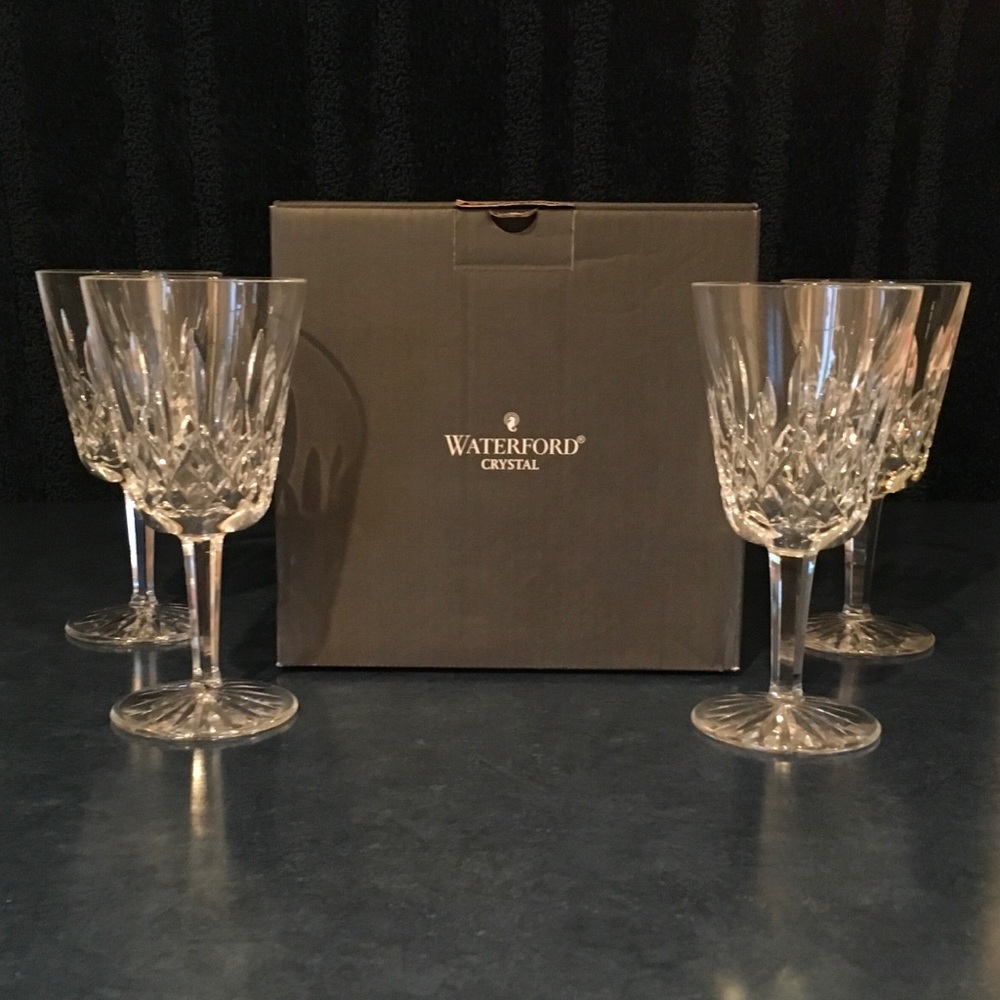 Set of 4 Waterford Lismore 10oz Goblets