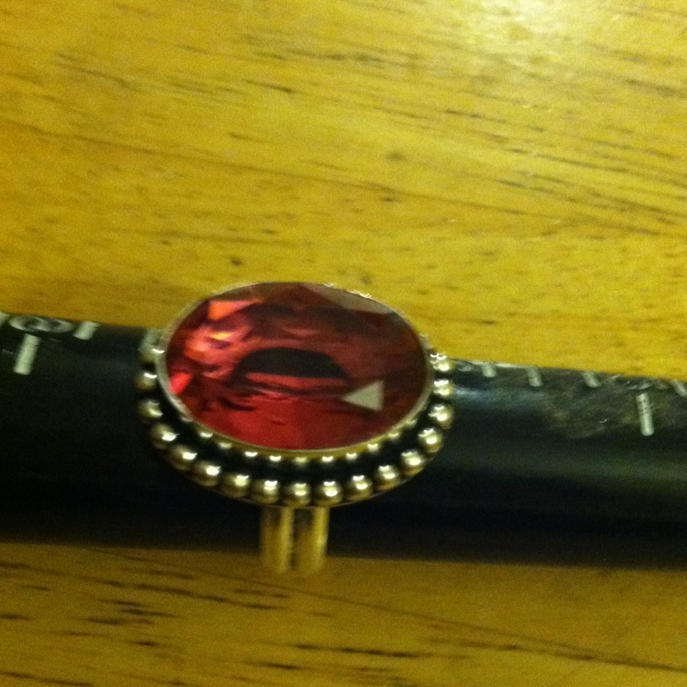 Faced Pink topaz 925 ring