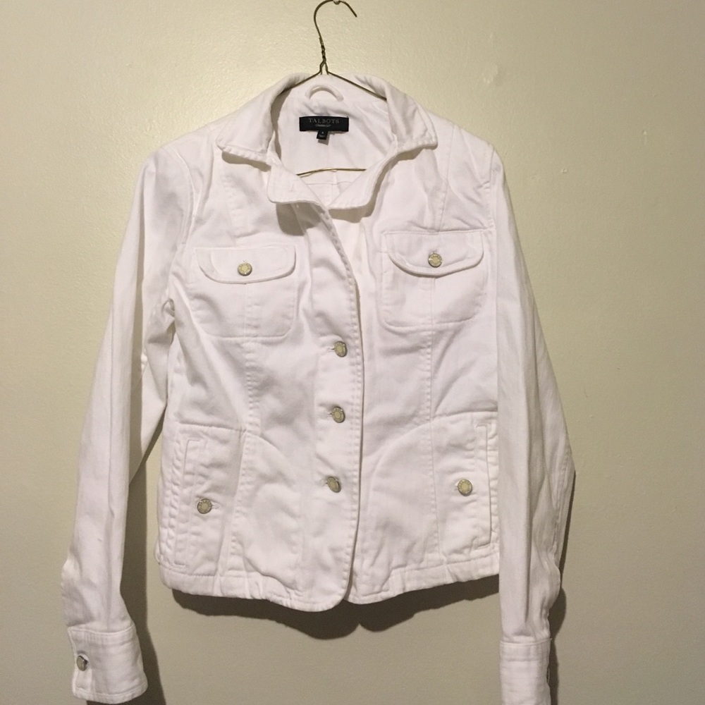 Talbots white jean jacket size 6 small/medium