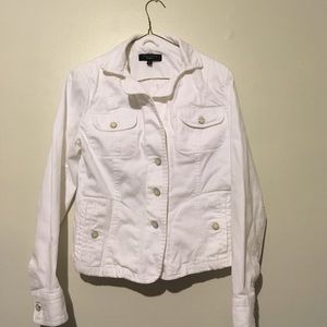 Talbots white jean jacket size 6 small/medium