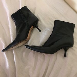 Barneys CoOp Black Leather Ankle Boots Size 36