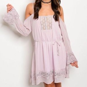 Purple Lace Boho Dress