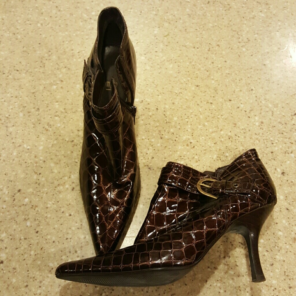 Copper & Brown Textured Booties