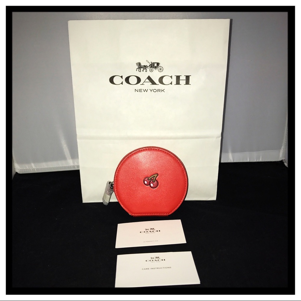 NWT Coach Ltd Ed PAC MAN cherry round coin case.