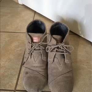 Taupe Suede Women's TOMS Desert Wedges