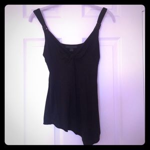 Sexy black asymmetrical flowy tank.