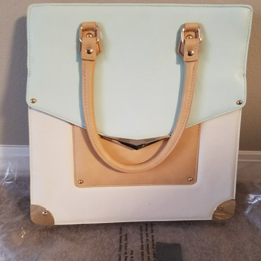 Aldo Mint green, white, beige shoulder bag