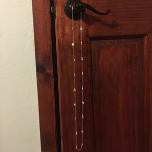 Stella and dot long silver necklace