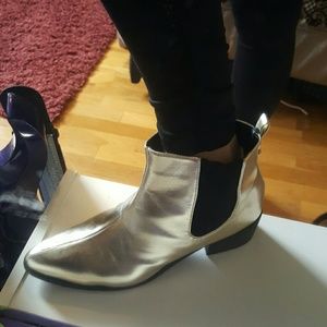 Asos Gold Metallic Booties