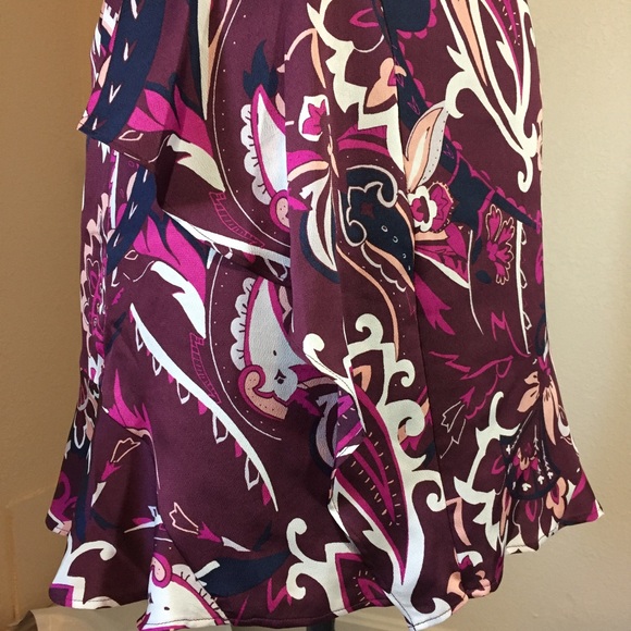NWTs! Banana Republic Wine Flounce Ruffle Skirt - Picture 4 of 6