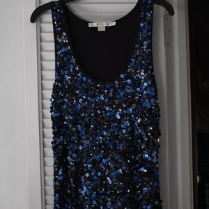 Boston Proper Blue Sequin Dress