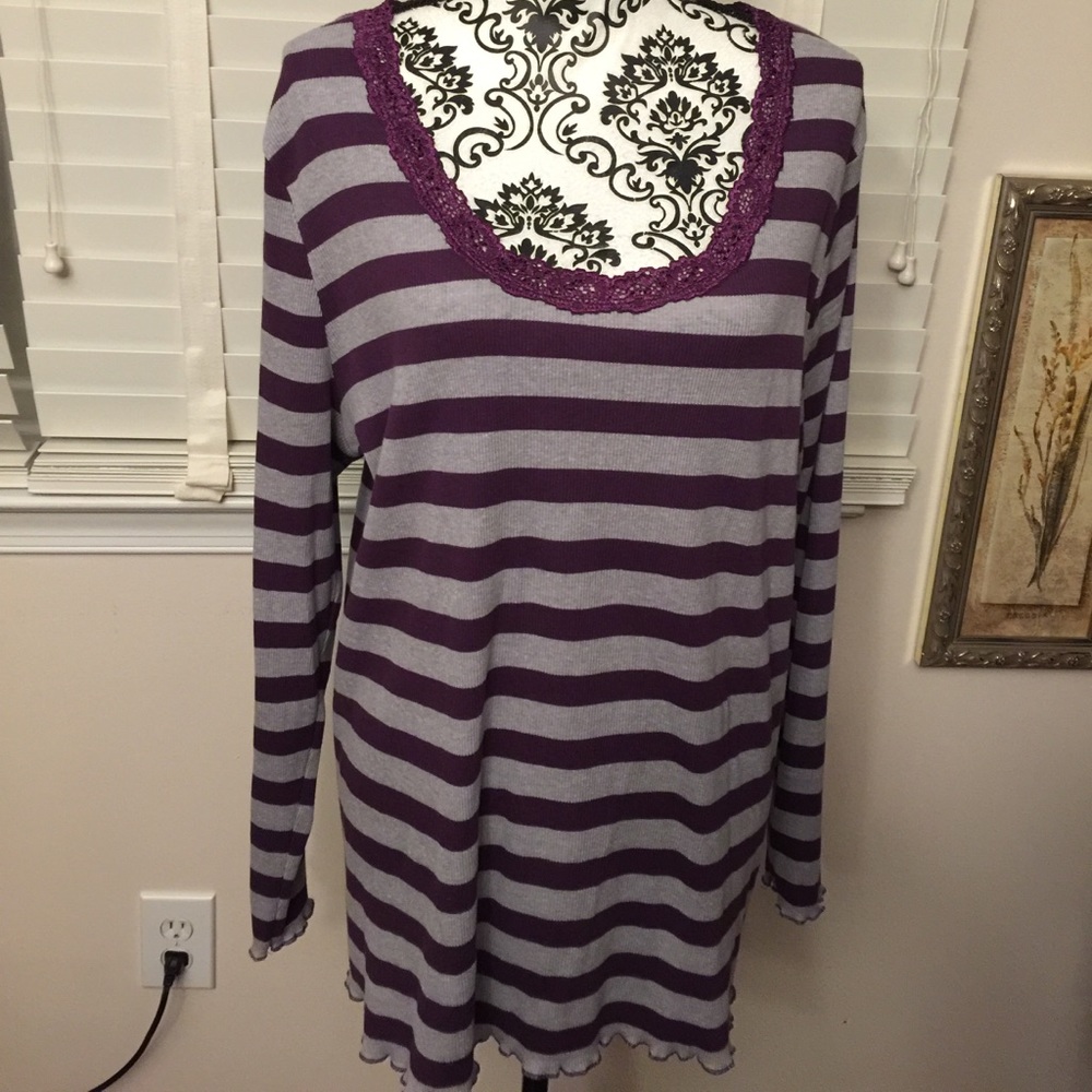 ☂️LENA ☂️LONG SLEEVE ☂️LACE TRIM NECK ☂️