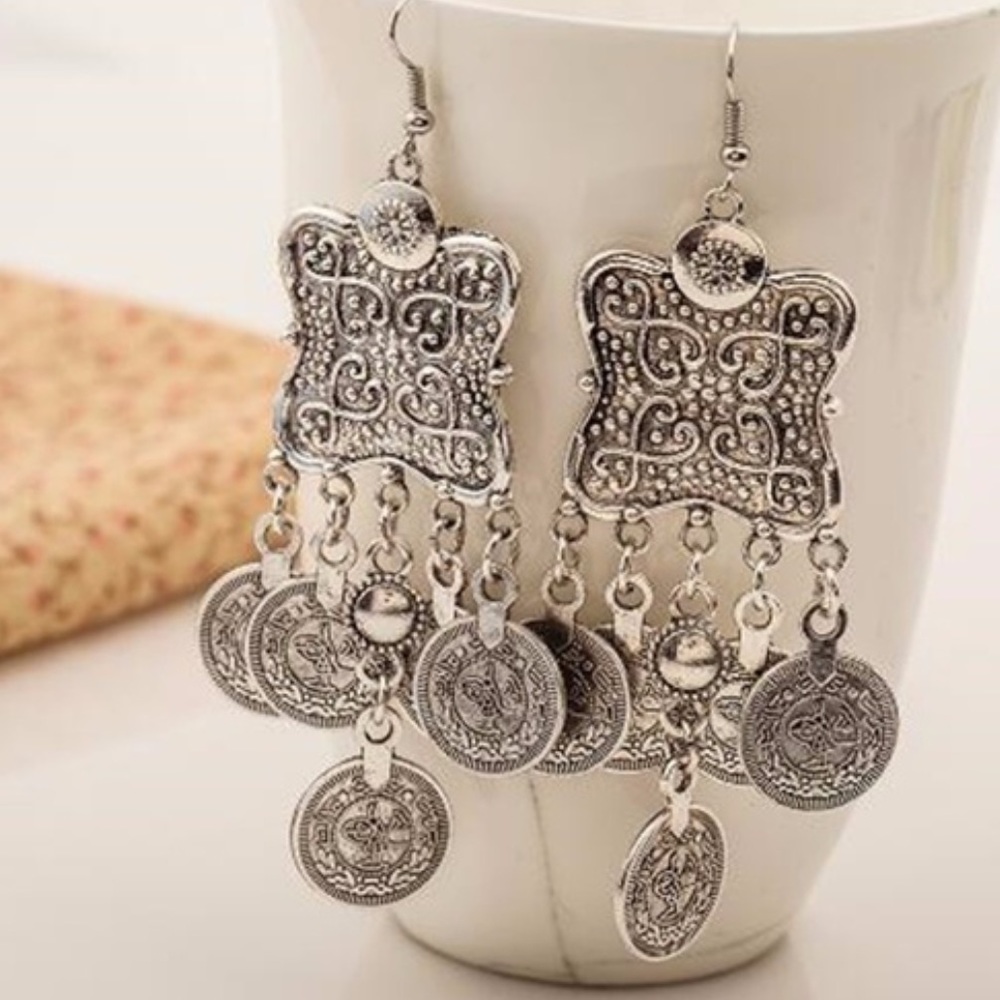 🌺 BOHEMIAN-STYLE COIN EARRINGS 🌺