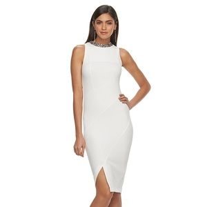 Embellished Sheath Midi Dress