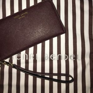 Henri Bendel wallet with a wristlet strap