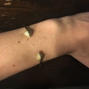 Gold stella and dot cuff bracelet