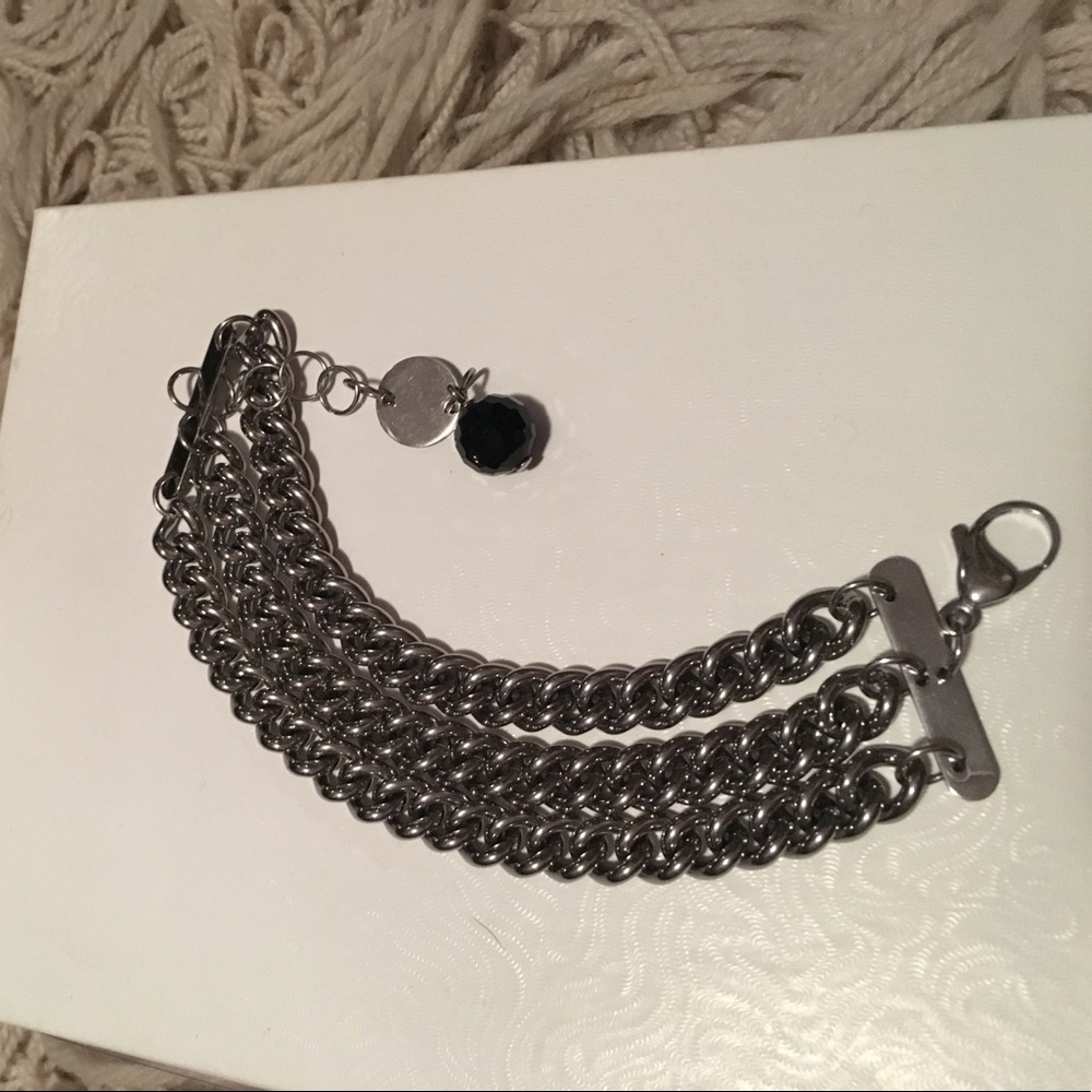 Stainless Steel Triple Strand Bracelet