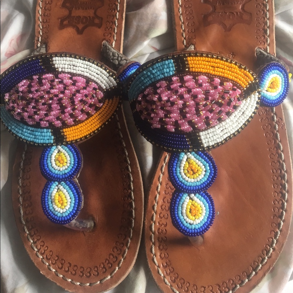 African sandals genuine leather