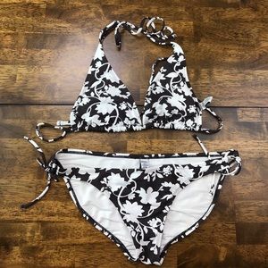 Banana Republic Chocolate & White Floral Bikini