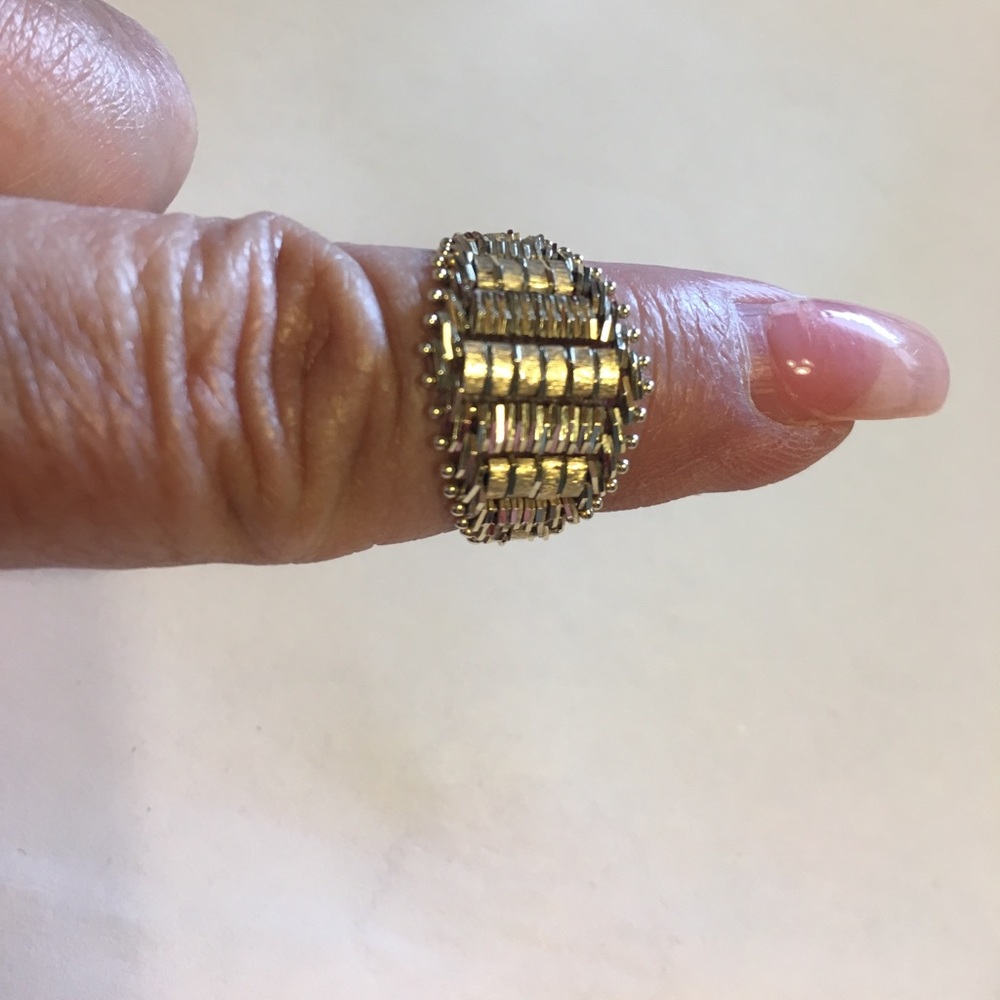 Flexible woven 14K gold ring