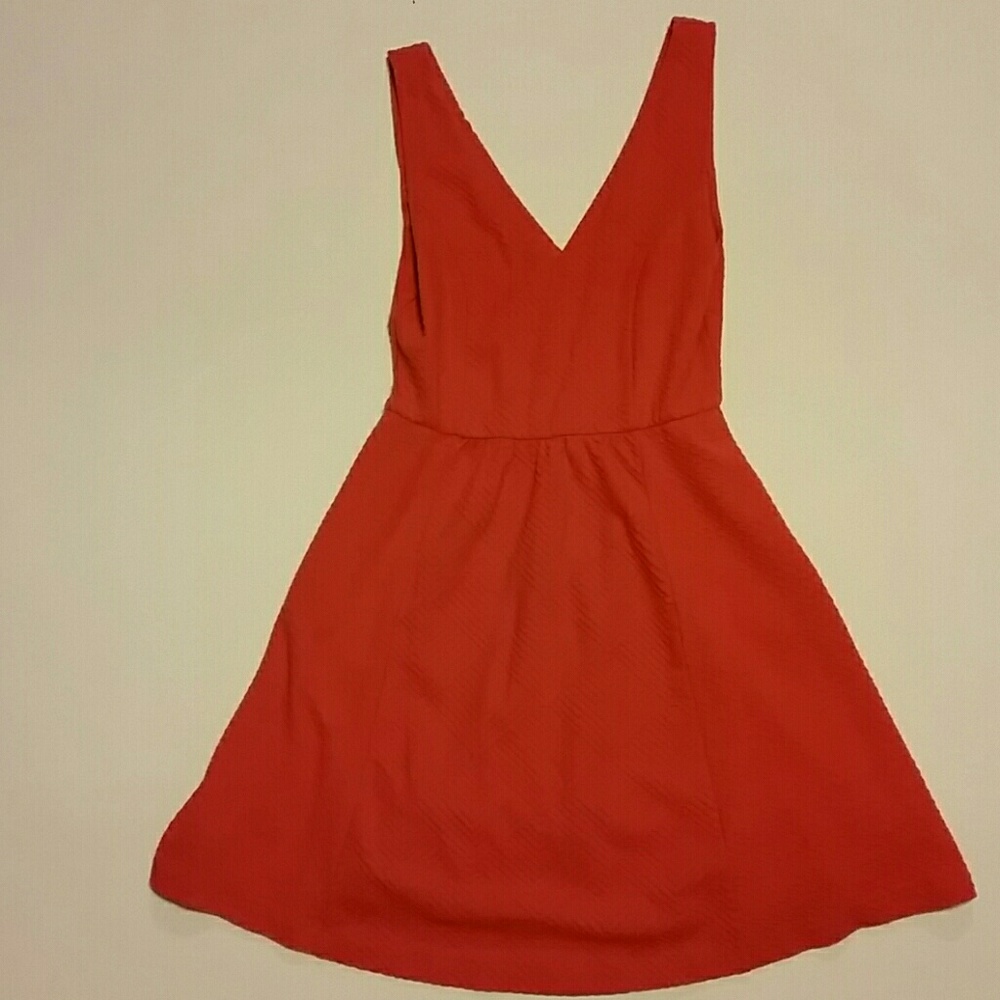 Anthropologie Maeve orange cutout back dress