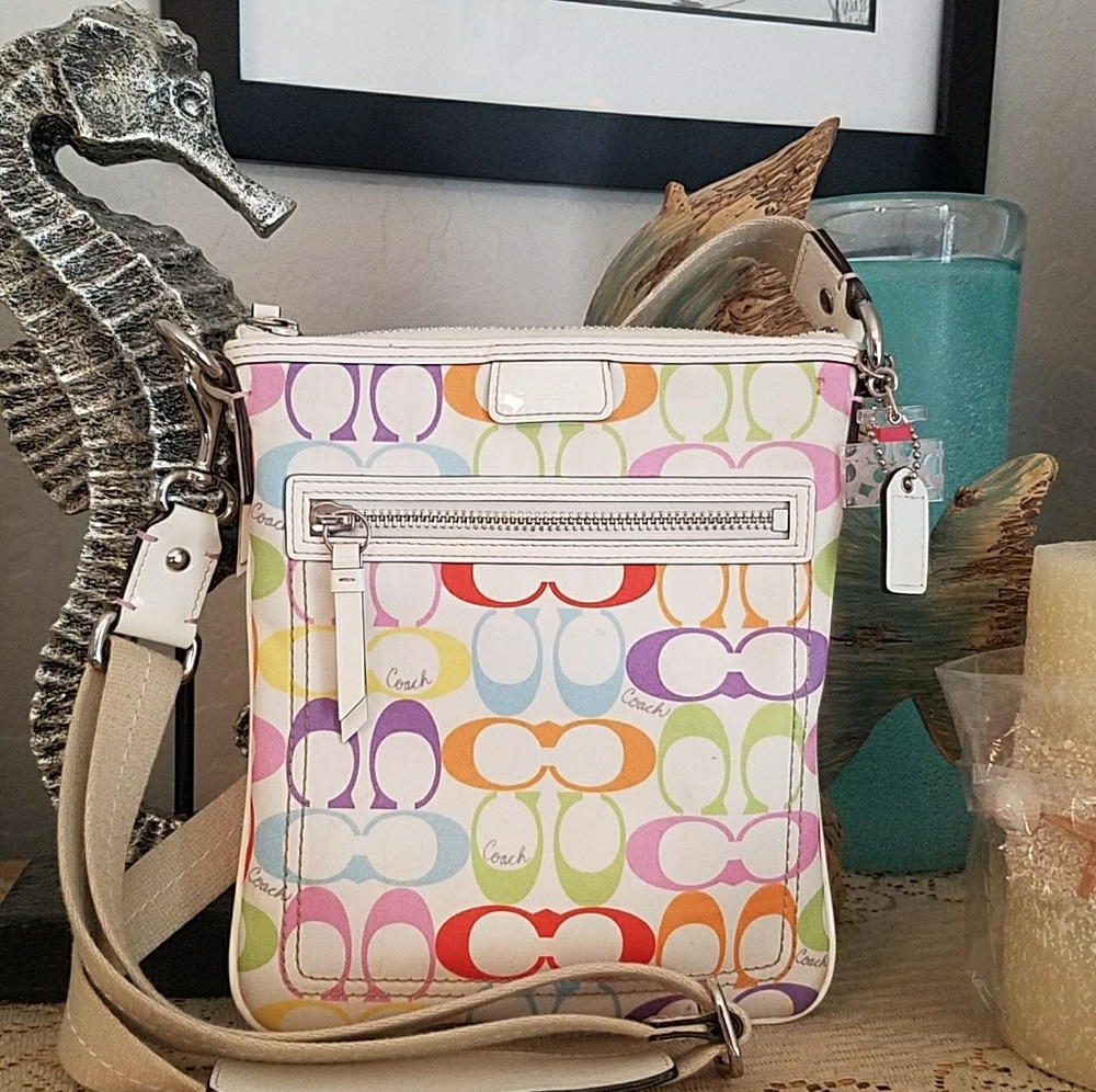 Coach Poppy Multicolor Print Cross-Body Bag