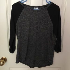Black and grey baseball tee