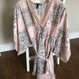 BCBG pink and black kimono dress