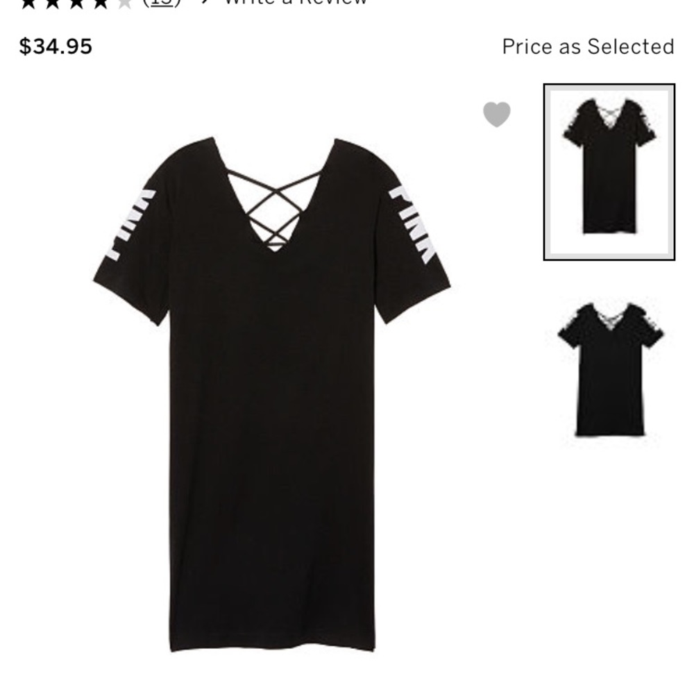 VS PINK strappy campus tee dress