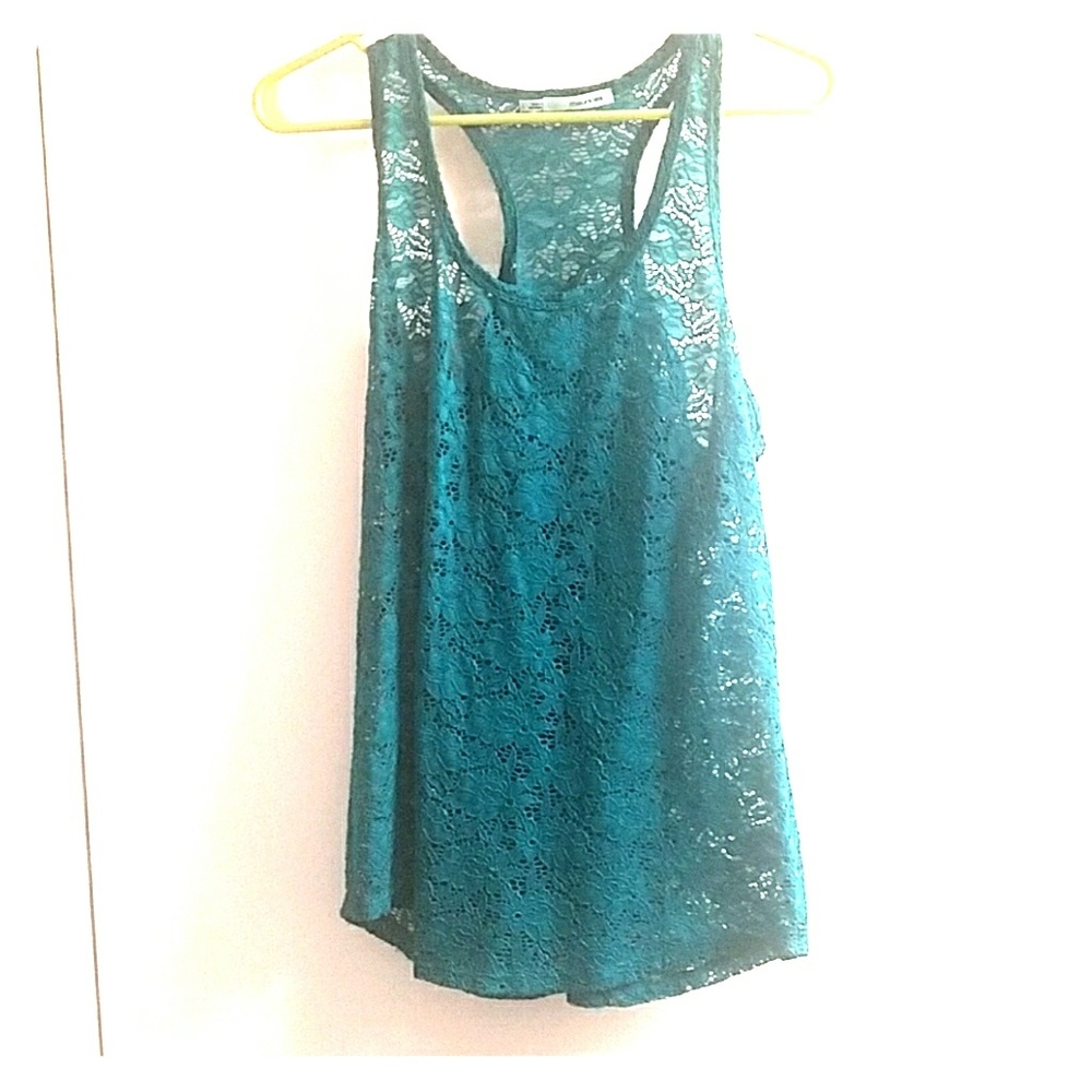 Maurices teal lace tank
