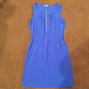 Chic Royal Blue Dress w/ Pockets and Gold Zipper