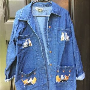 Jean Jacket Cat Themed