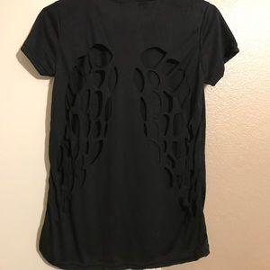 Black Desiger Angel Wing tee