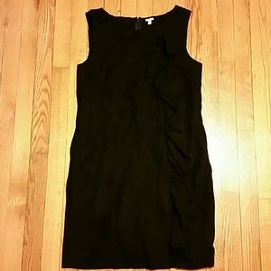 Jcrew black wool ruffle dress