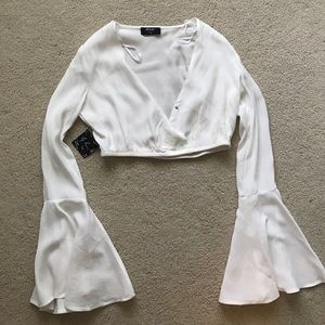Crop top with bell sleeves