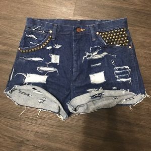 Distressed Wrangler Jean Shorts