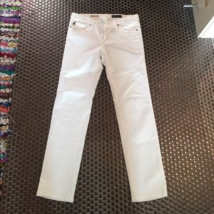 White cigarette leg jeans