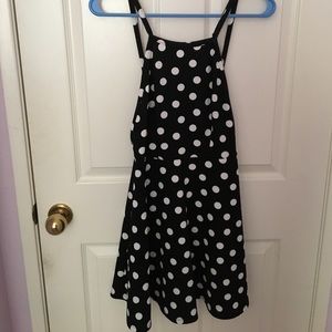 Polka dot high neck dress