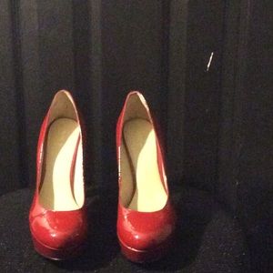 Nine West Red hot platform pumps