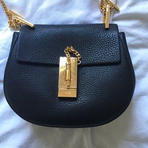 Chloe Mini Drew Shoulder Bag in Black