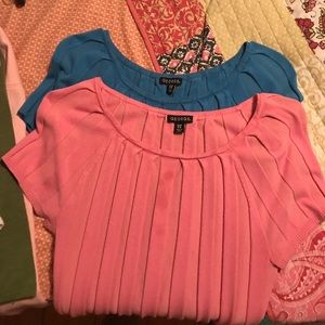 Pink and blue blouses