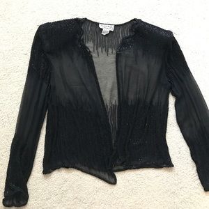 Black top with sequence beads