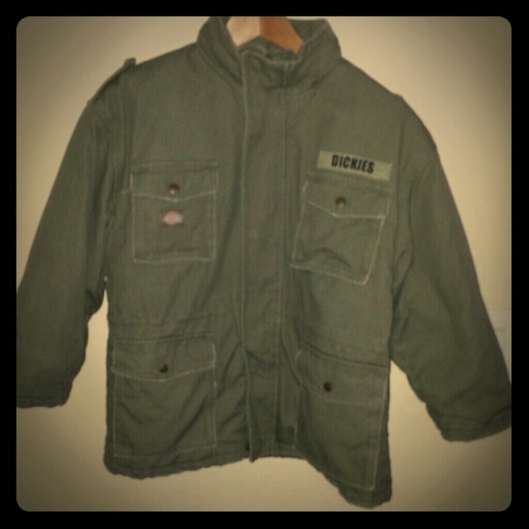Boys Dickies Army green puff jacket - Picture 1 of 1