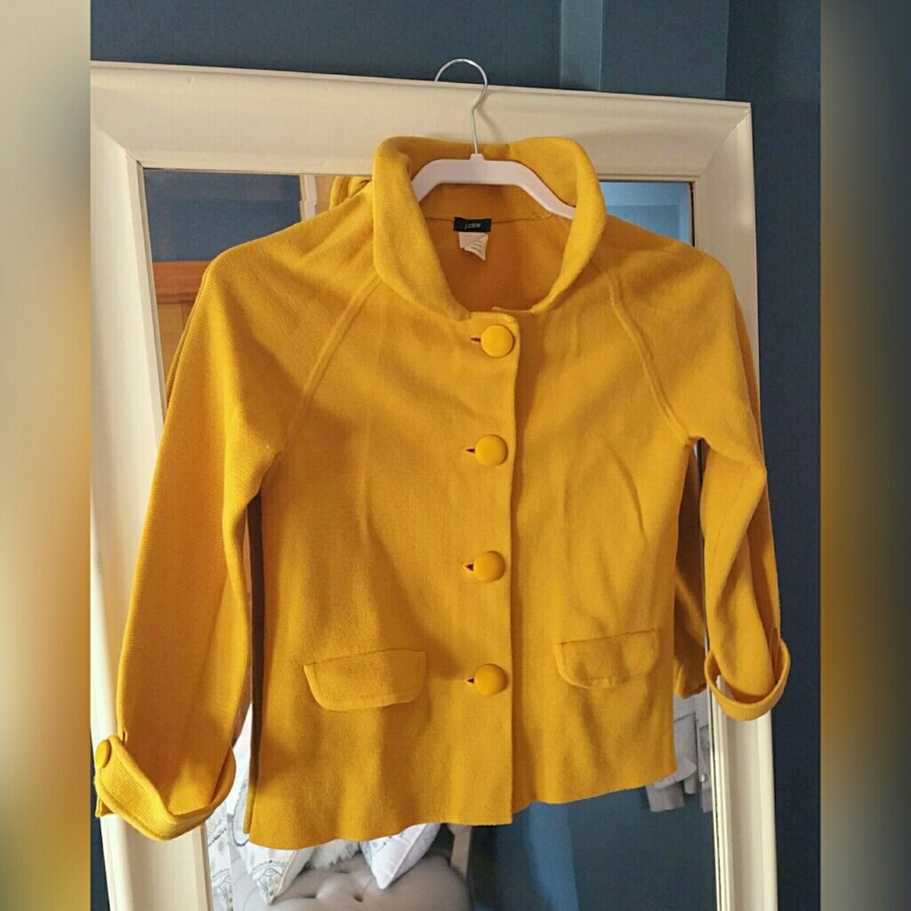 JCREW yellow cardigan jacket - xs